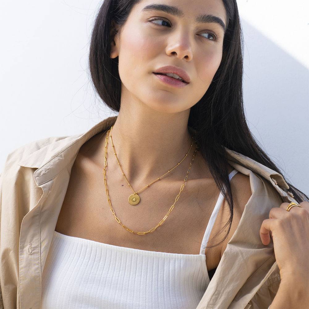 Rayos Initial Necklace in 18K Gold Plating-3 product photo