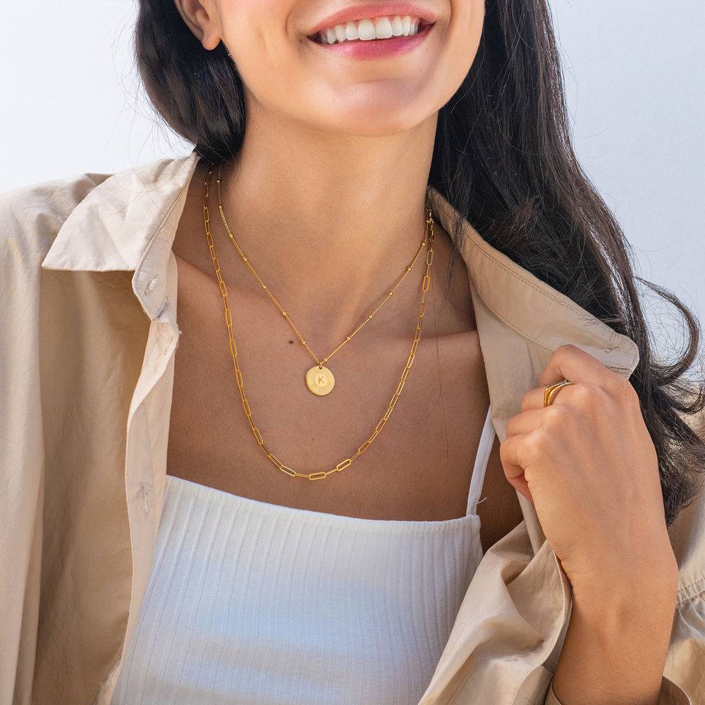 Rayos Initial Necklace in 18ct Gold Vermeil-3 product photo