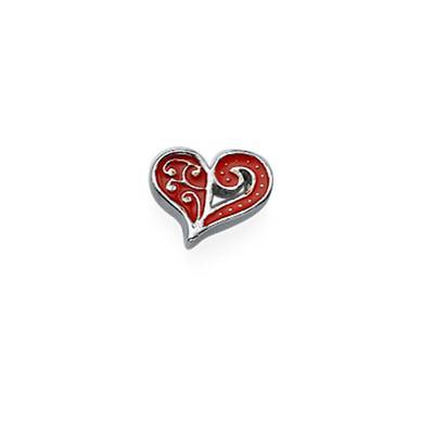 Encanto Corazón Rojo para Medallón Flotante-1 foto de producto