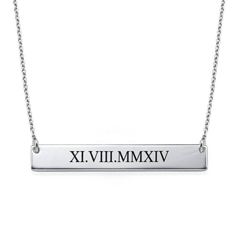 Roman Numeral Bar Necklace-2 product photo