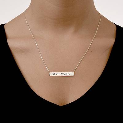 Roman Numeral Bar Necklace-1 product photo