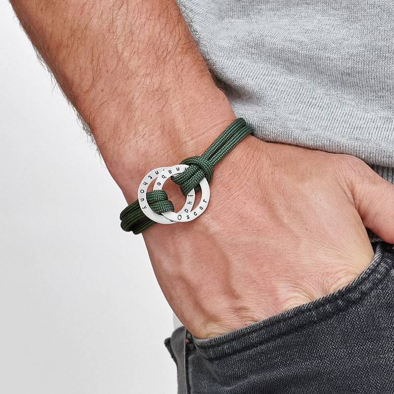 Rope Bracelet for Men with Engraved Hoop product photo