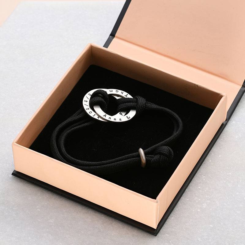 Rope Bracelet for Men with Engraved Hoop product photo