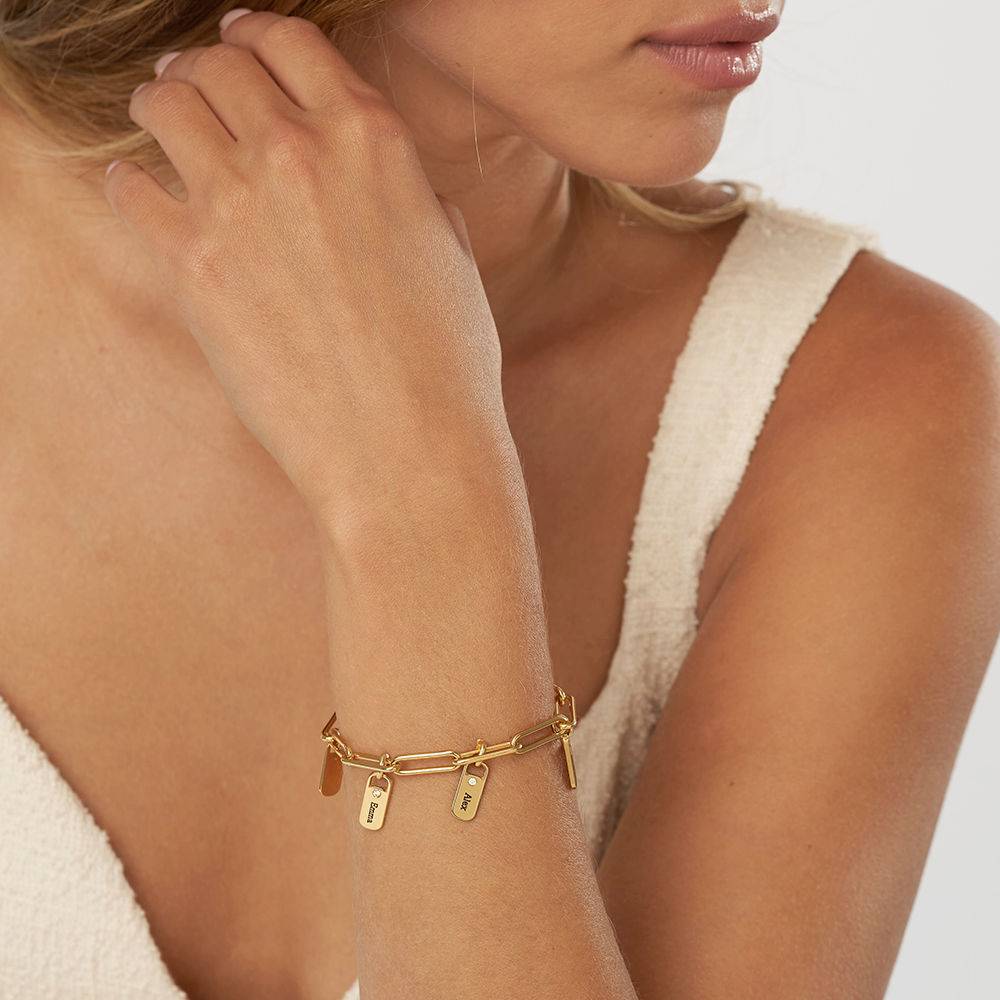Rory Bracelet with Diamond Custom Charms in 18K Gold Plating-5 product photo