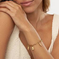 MYKA Bracciale Personalizzato Rory A Catena Con Ciondoli Targhetta – Argento 925 O Oro - 4