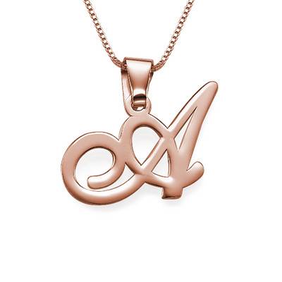 Initials Pendant Necklace in 18ct Rose Gold Plating product photo