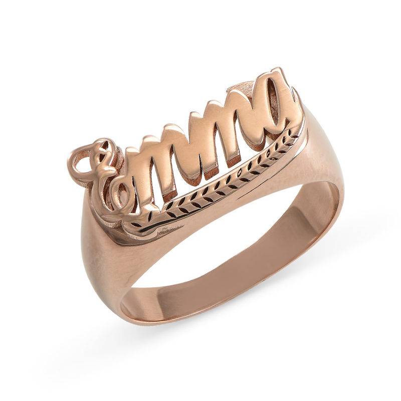 Rose Gold Plated Sterling Silver Name Ring product photo