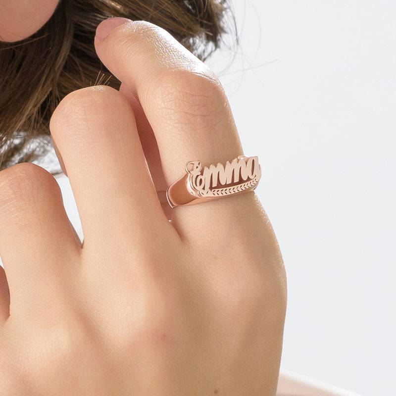 Rose Gold Plated Sterling Silver Name Ring product photo