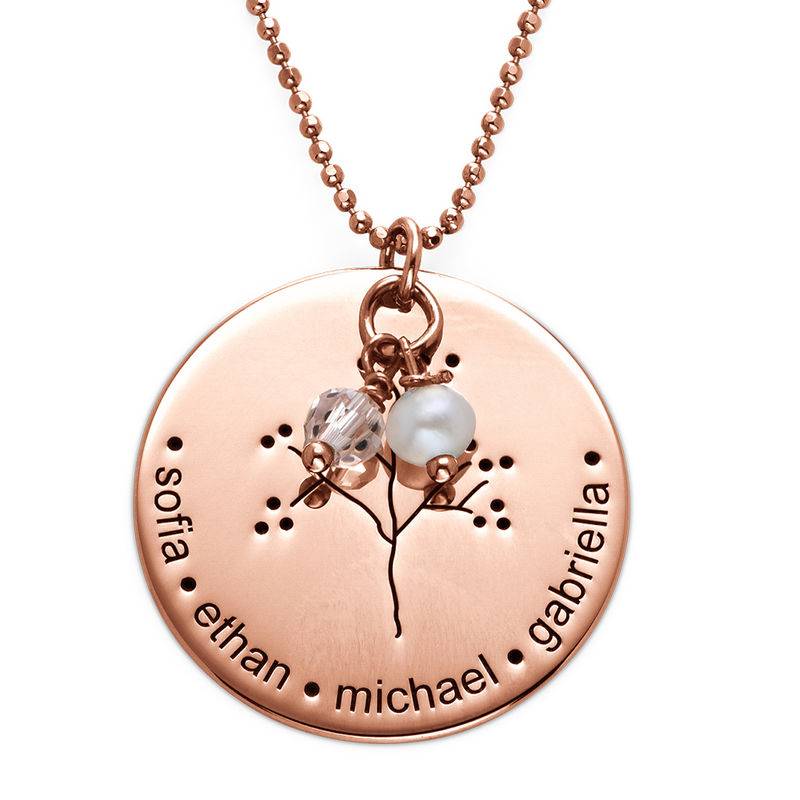Rose Gold Plating Sterling Silver Family Tree Necklace product photo
