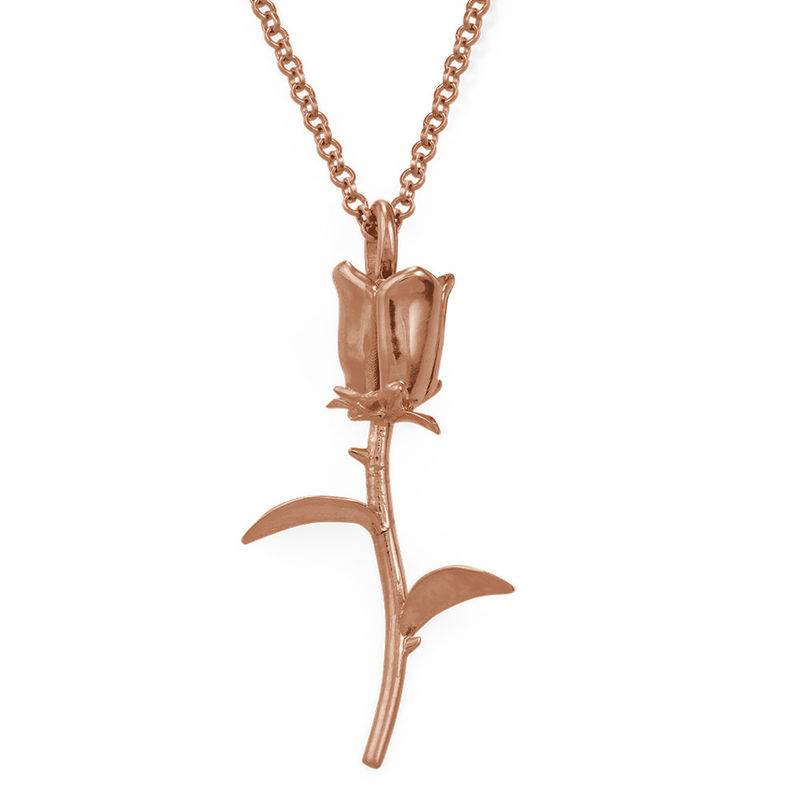 Rose Necklace with Initial charms in 18ct Rose Gold Plating-2 product photo