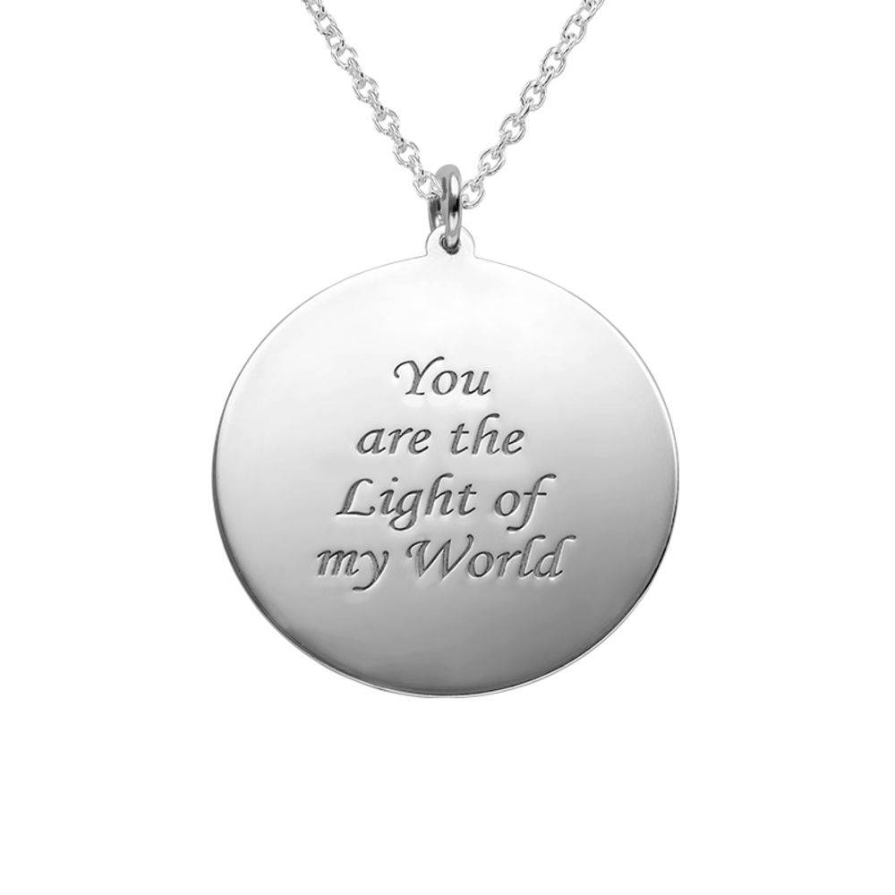 Round Pendant with Photo necklace in Sterling Silver-2 product photo