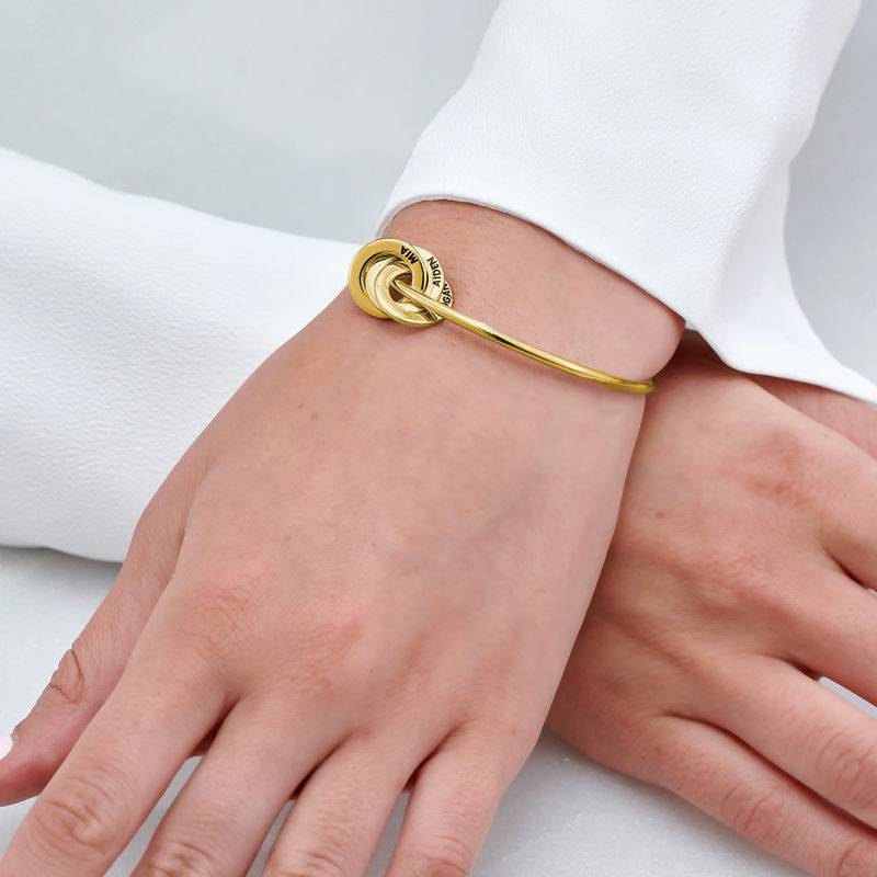 Armreif mit gravierbaren russischen Ringen - 750er vergoldetes Silber-4 Produktfoto