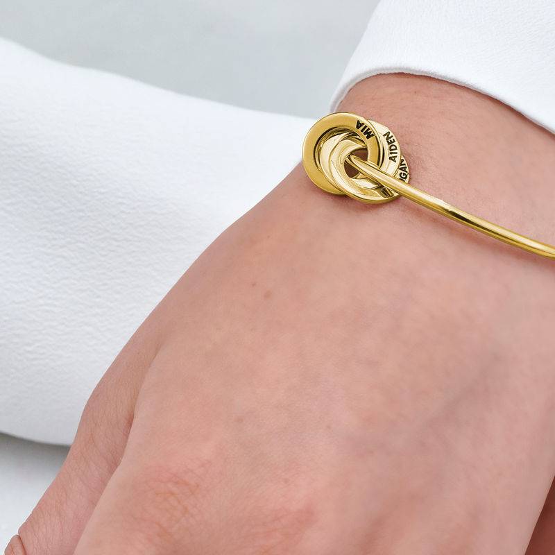 Pulsera rígida con anillo ruso en oro Vermeil-5 foto de producto
