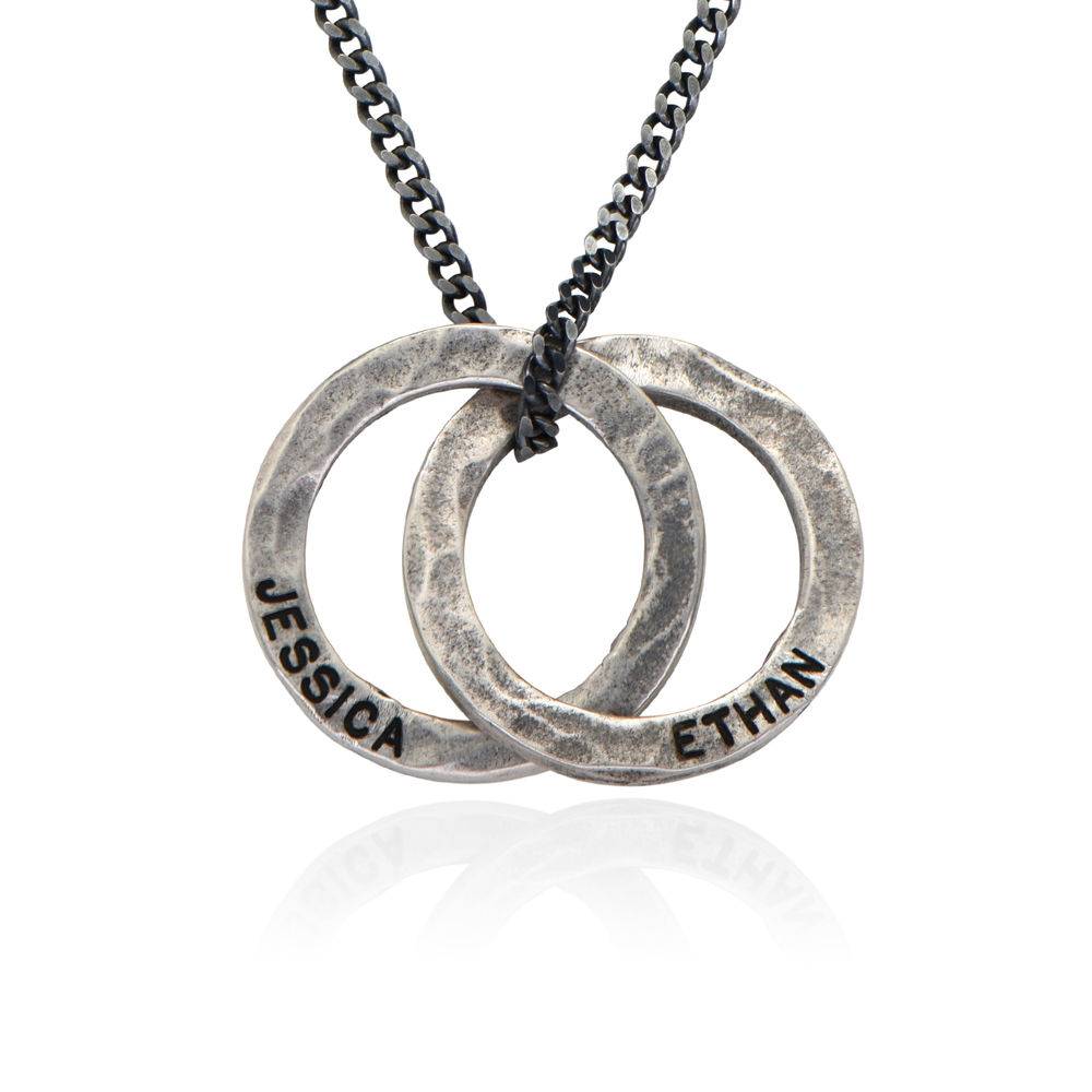 Russian Ring Necklace for Men in Matte Sterling Silver product photo