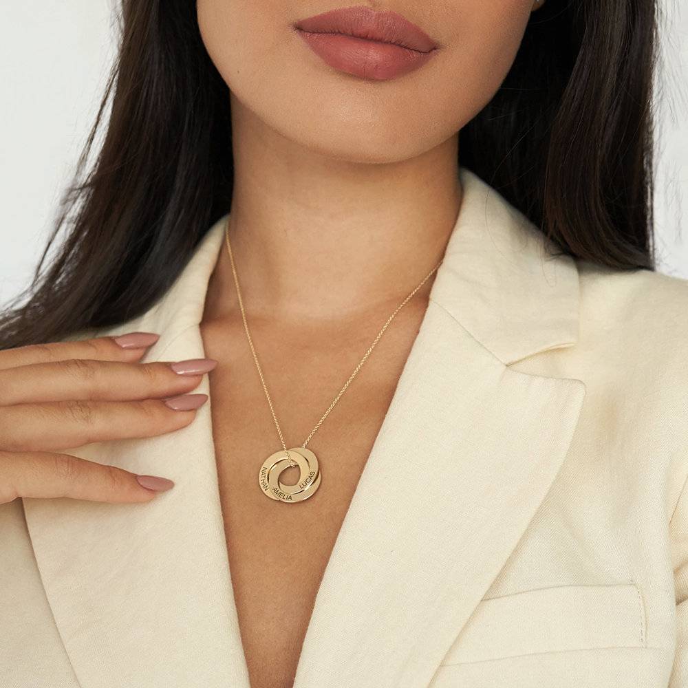 Russische Ring-Halskette mit 3 Ringen  - 585er Gelbgold Produktfoto