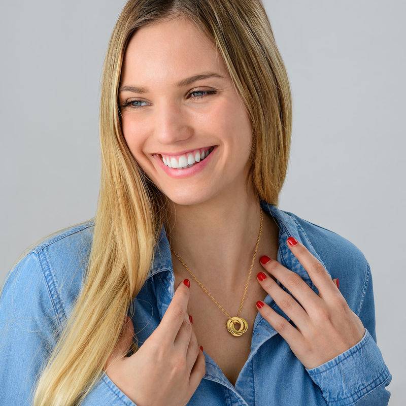 Russian Ring Necklace – 3D Design, in 18ct Gold Plating-4 product photo