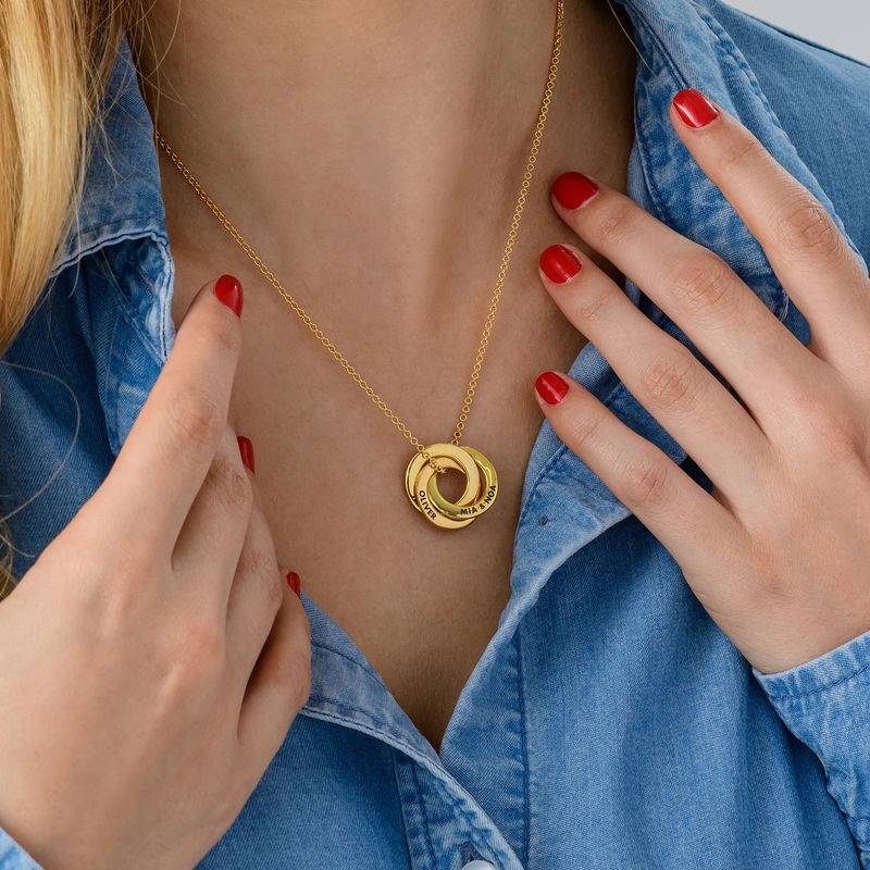 Collar anillo ruso chapado en oro - diseño 3D curvo-6 foto de producto