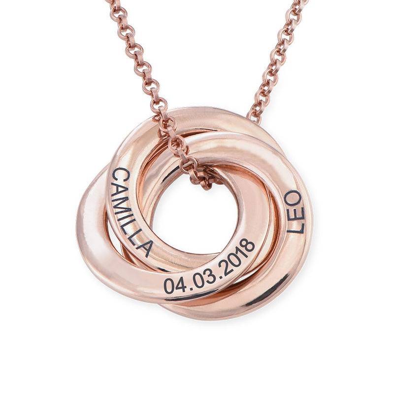 Russian Ring Necklace – 3D Design, in 18ct Rose Gold Plating-6 product photo