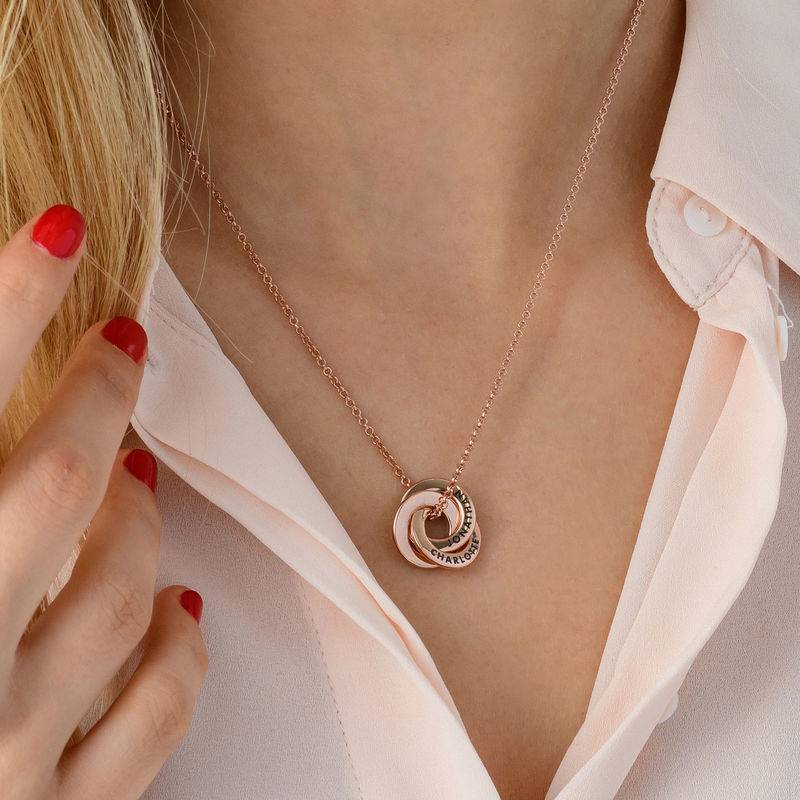 Collar anillo ruso chapado en oro rosa - diseño mini foto de producto