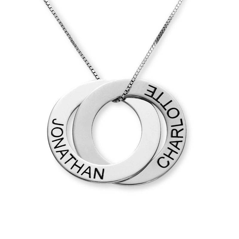 Russian Ring Necklace with 2 Rings in 10ct White Gold-2 product photo