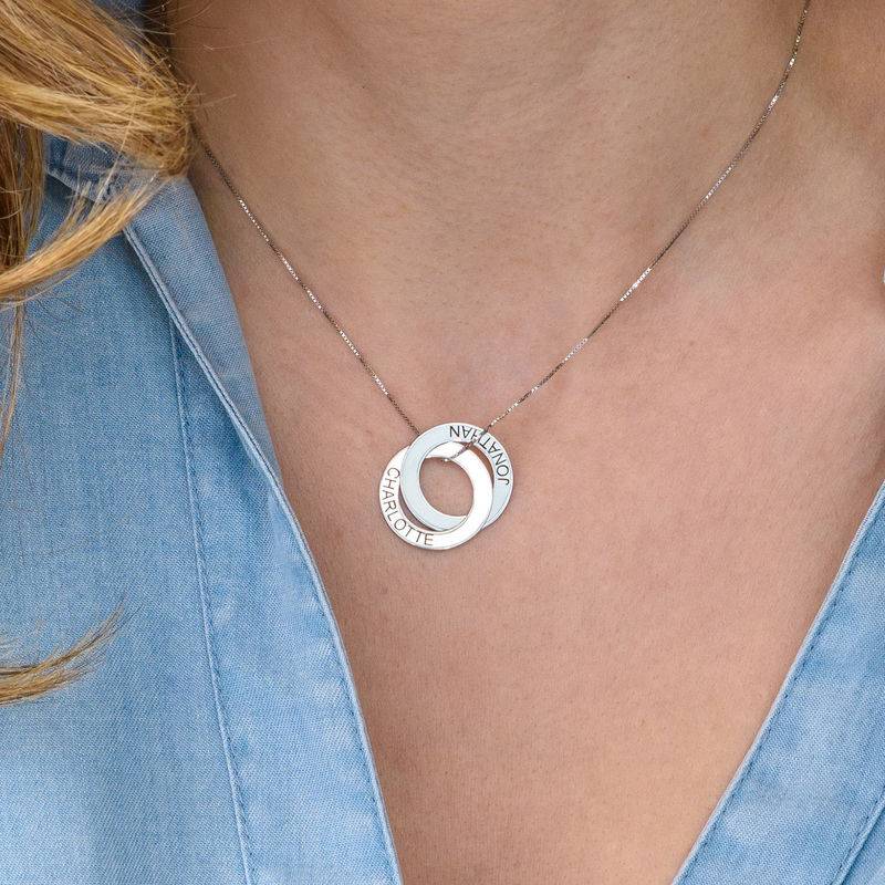 Russian Ring Necklace with two Rings in 10ct White Gold-2 product photo