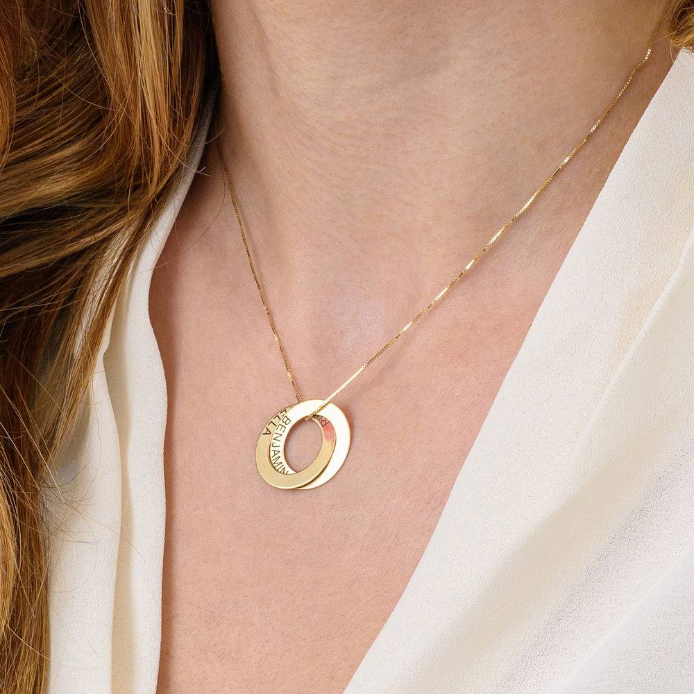 Russian Ring Necklace with 2 Rings in 10K Yellow Gold-5 product photo
