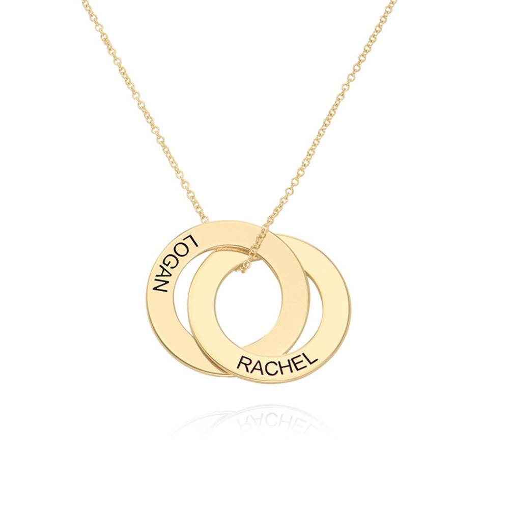 Russische Ring-Halskette mit 2 Ringen - 585er Gelbgold Produktfoto