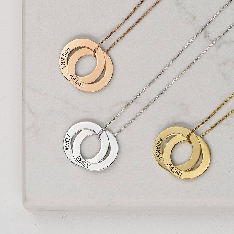 Ryskt ringhalsband med 2 ringar i Premium Silver produktbilder