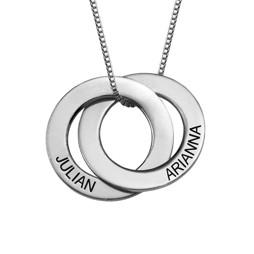 Russian Ring Necklace with 2 Rings in 10ct White Gold-2 product photo