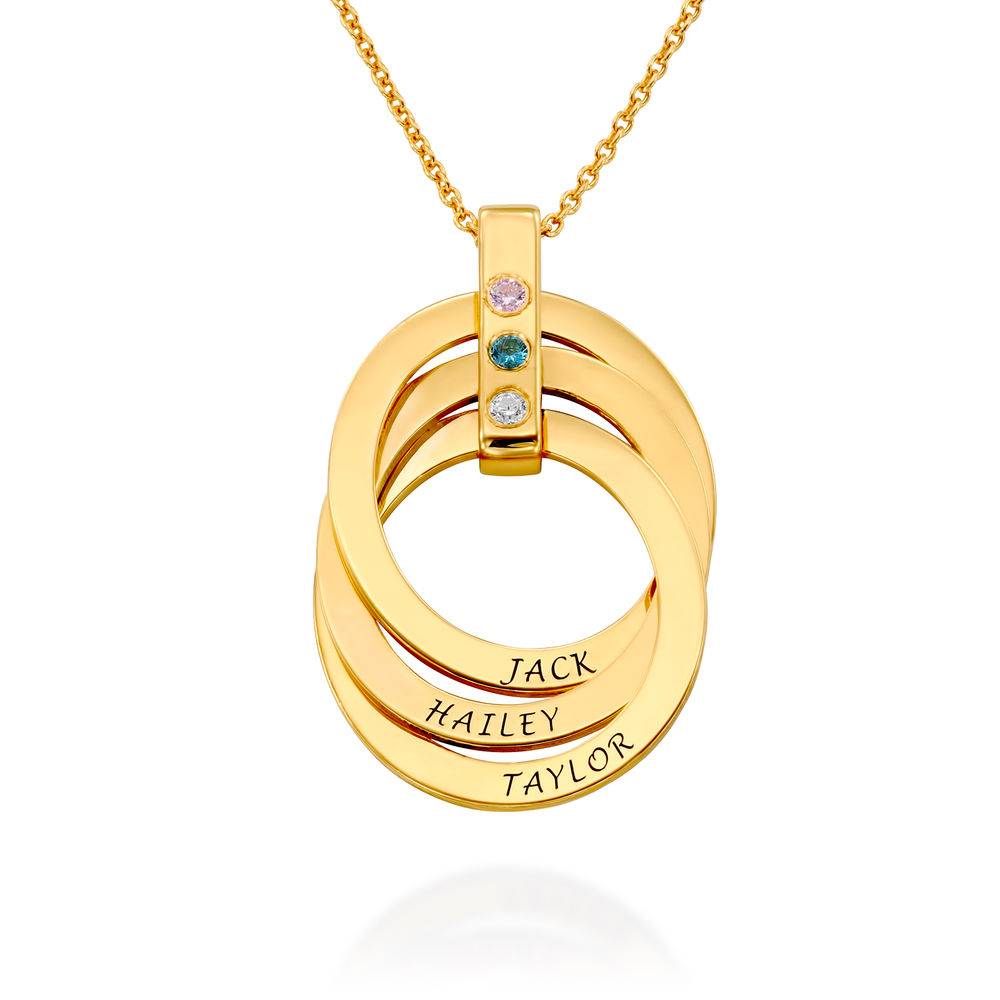 Russian Ring Necklace with Birthstones in Gold Plating product photo
