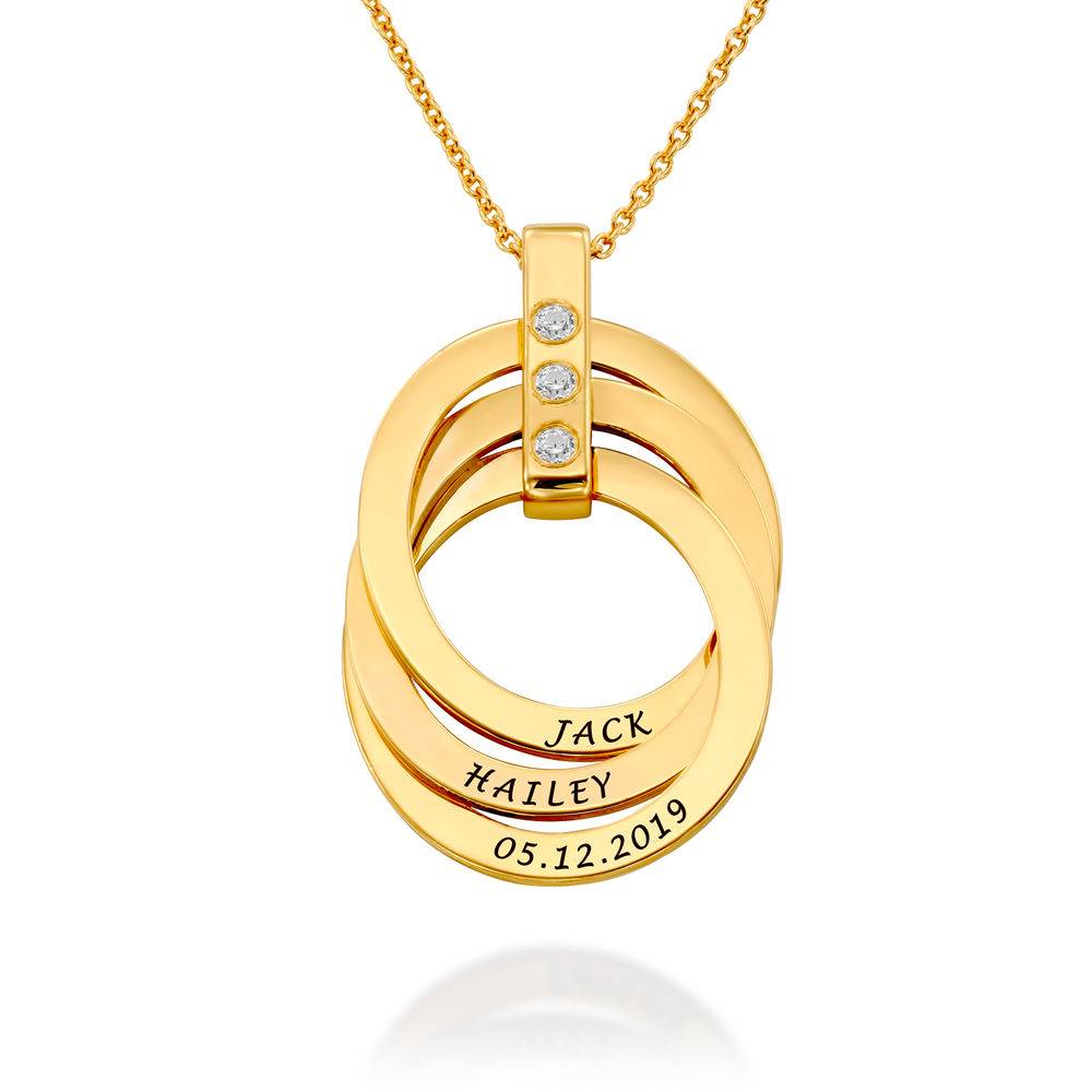 Russian Ring Necklace with Birthstones in Gold Plating-7 product photo