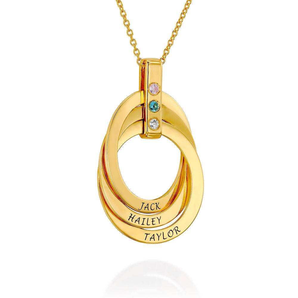 Russian Ring Necklace with Birthstones in Gold Plating product photo