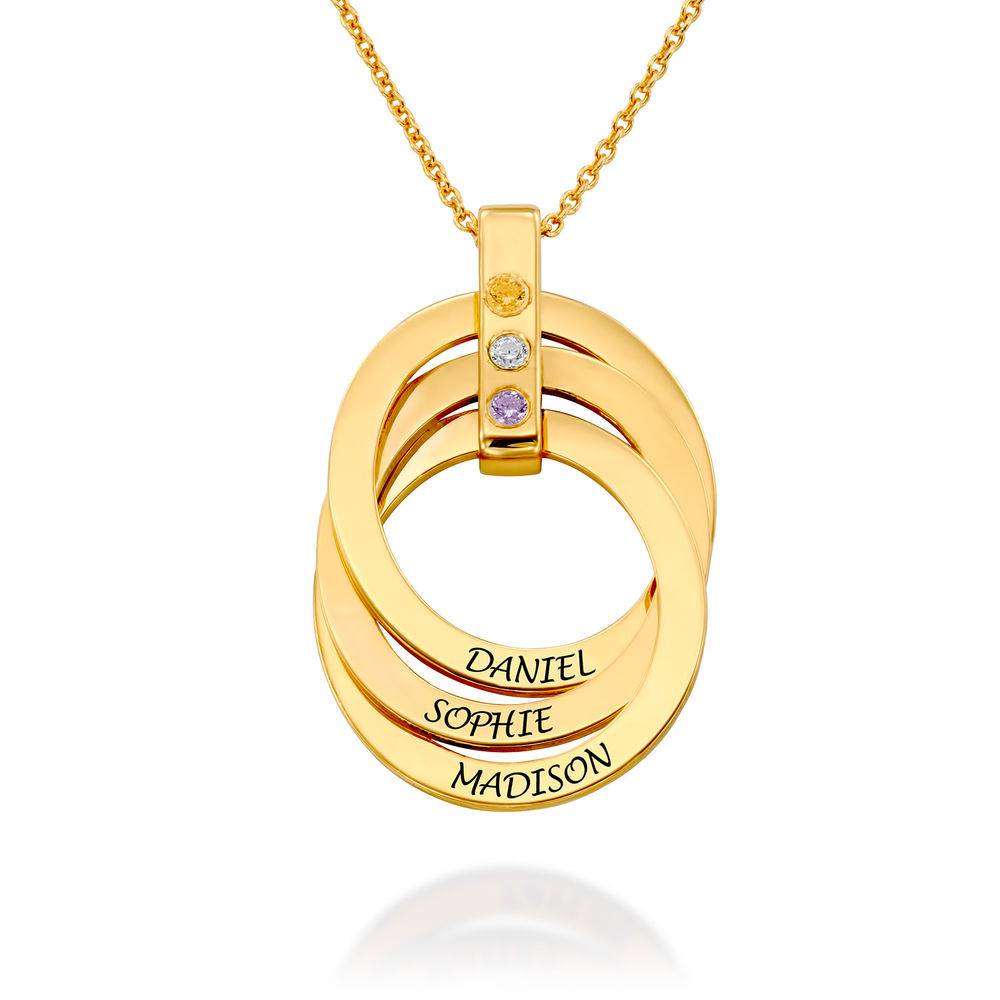 Halskette mit gravierten russischen Ringen aus Gold-Vermeil mit Produktfoto