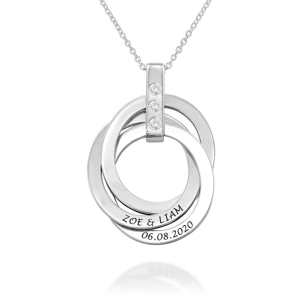 Russian Ring Necklace with Birthstones in Sterling Silver-1 product photo