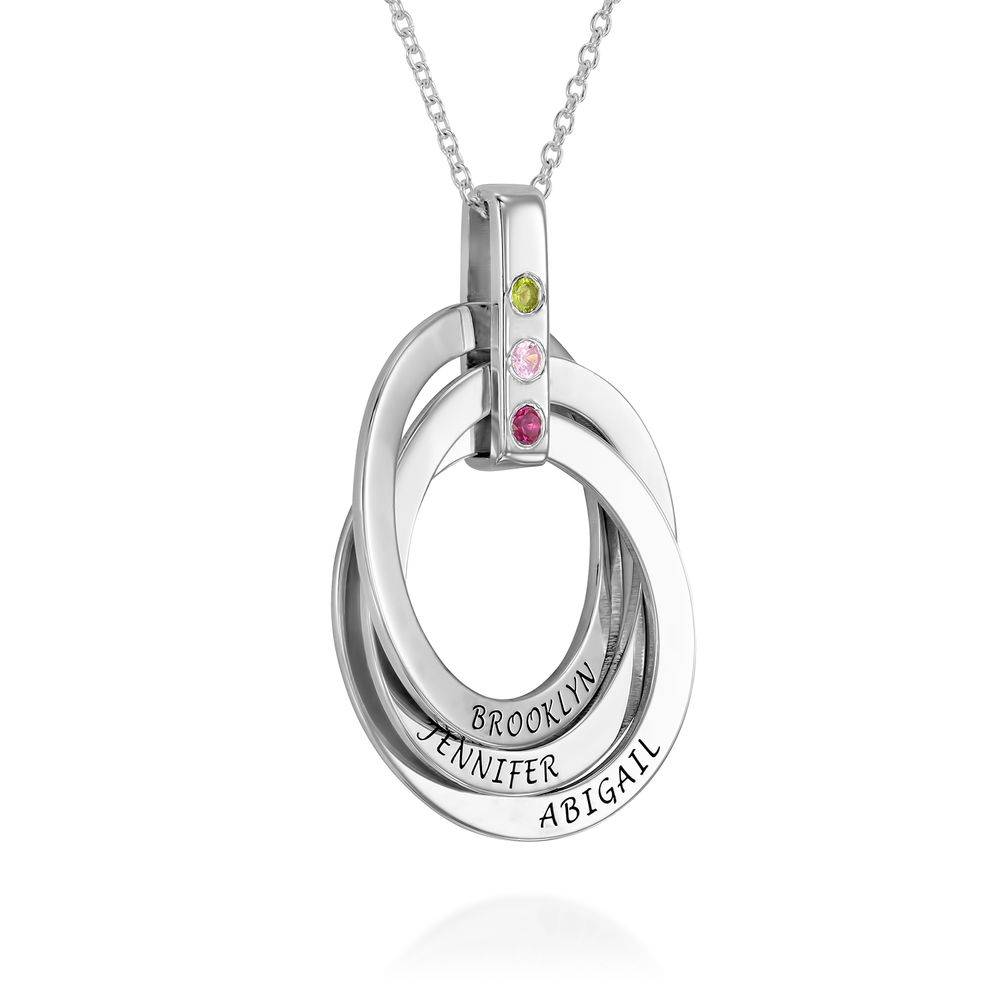 Russian Ring Necklace with Birthstones in Sterling Silver-2 product photo