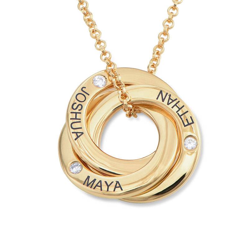 Russian Ring Necklace with Cubic Zirconia Stones in 18ct Gold Plating-3 product photo