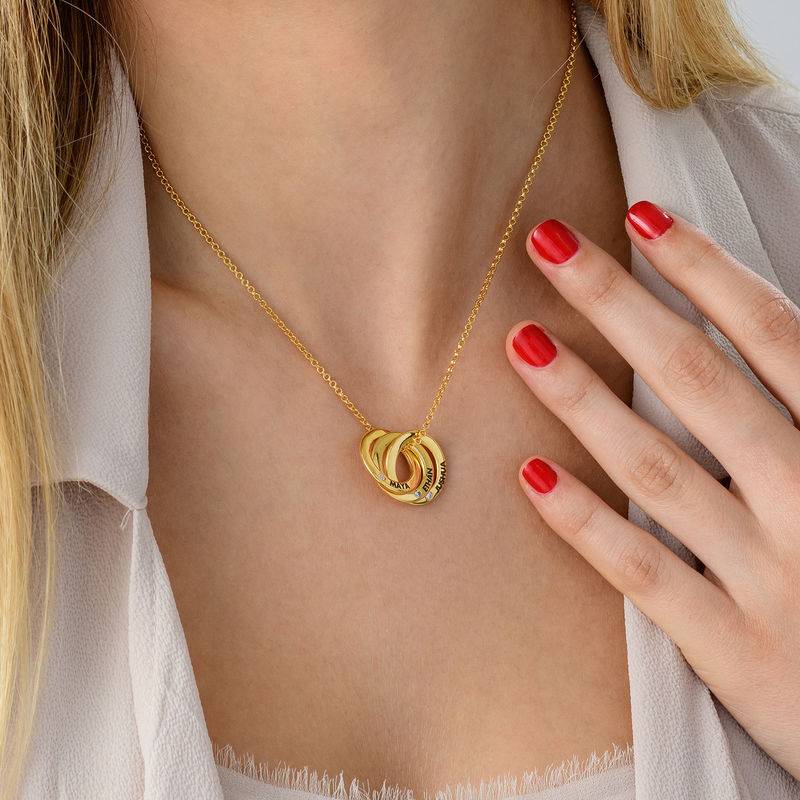 Collar anillo ruso chapado en oro con circonia cúbica foto de producto