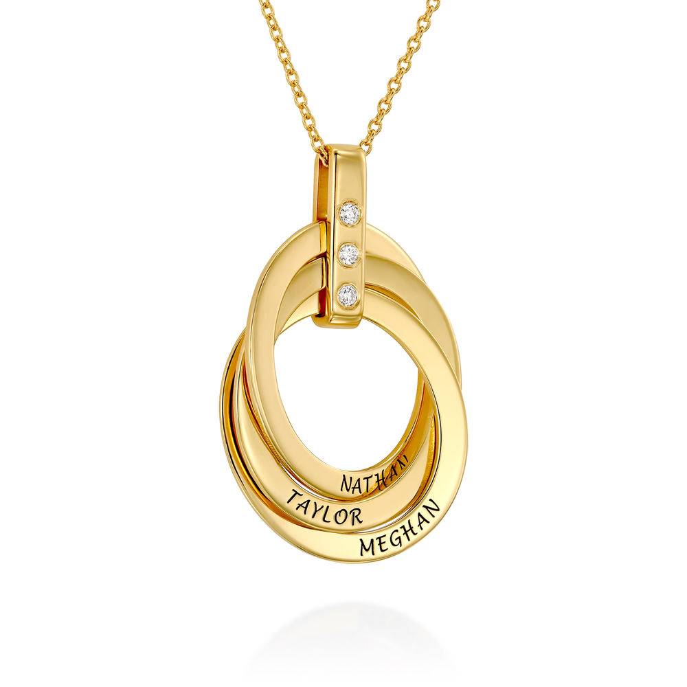 Russian Ring Necklace with Diamonds in Gold Plating-2 product photo