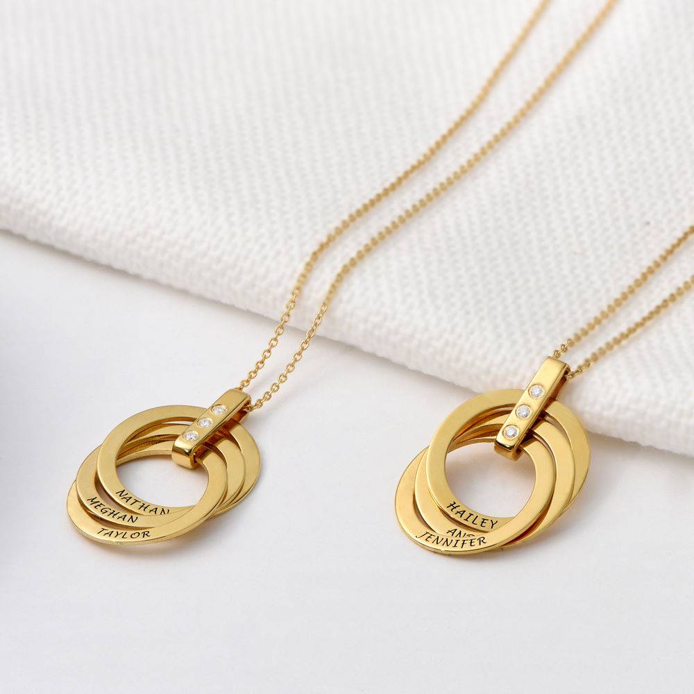Russian Ring Necklace with Diamonds in Gold Plating-3 product photo