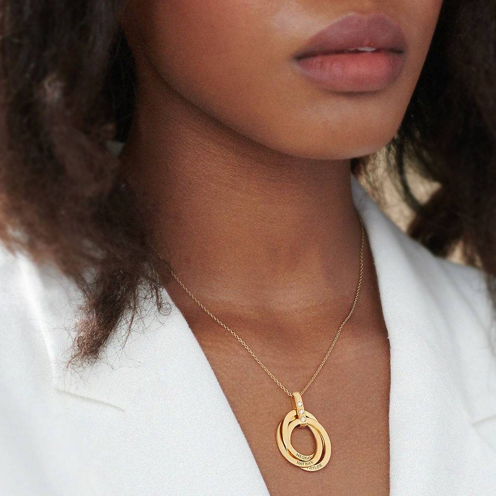 Collar de Anillo Ruso con Diamante en Oro Vermeil-1 foto de producto