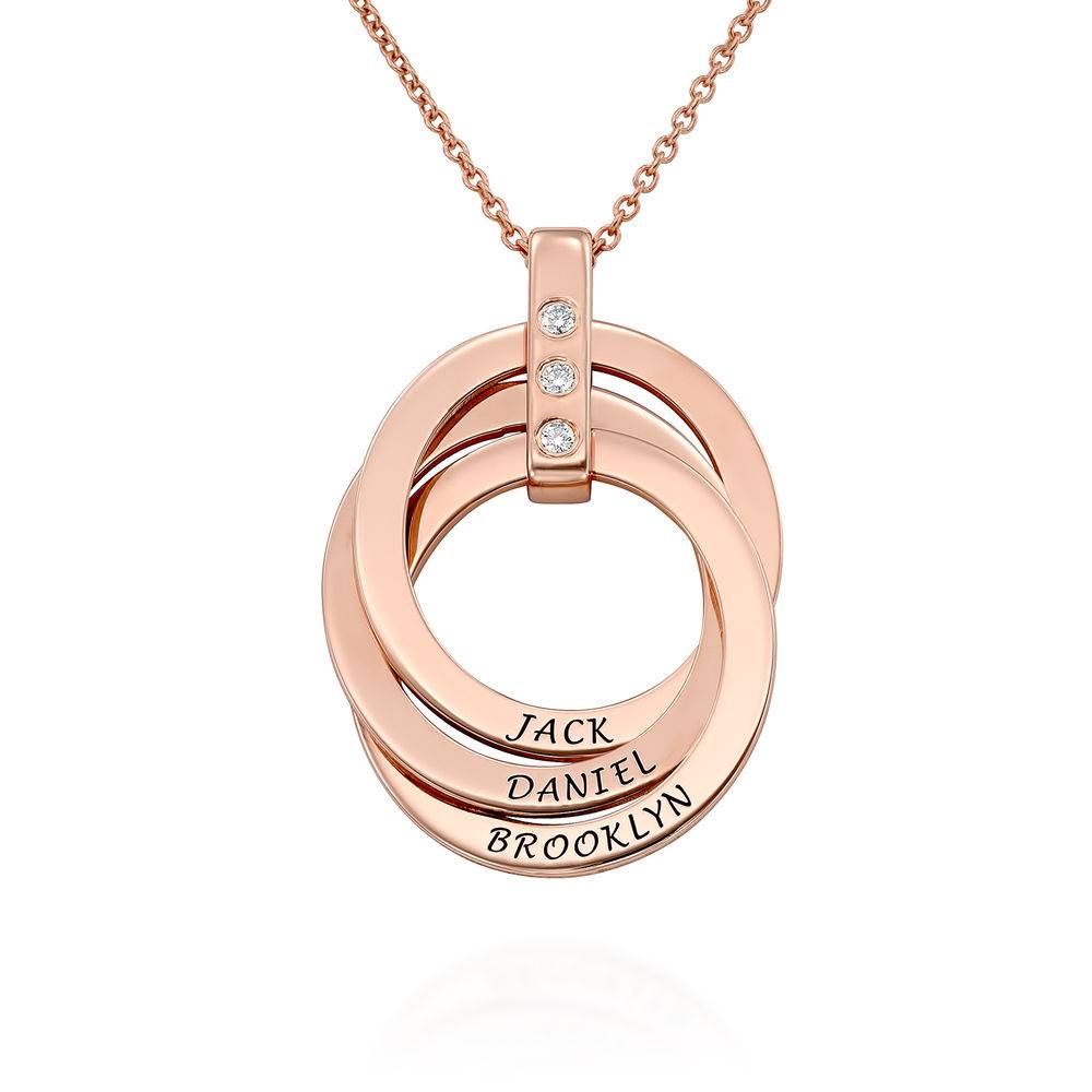 Russian Ring Necklace with Diamonds in Rose Gold Plating-4 product photo