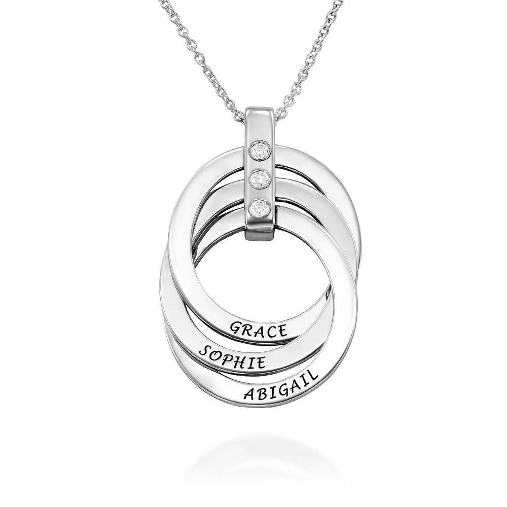 Russian Ring Necklace with Diamonds in Sterling Silver-4 product photo