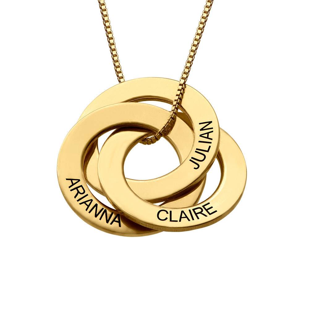 Russische Ringkette mit 3 Ringen aus Gold-Vermeil Produktfoto
