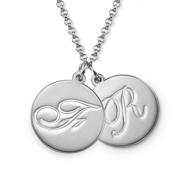 Initial Pendant with Script Font in Sterling Silver-2 product photo