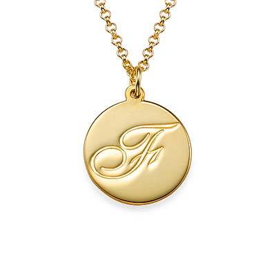 Script Initial Pendant Necklace in 18k Gold Plating product photo