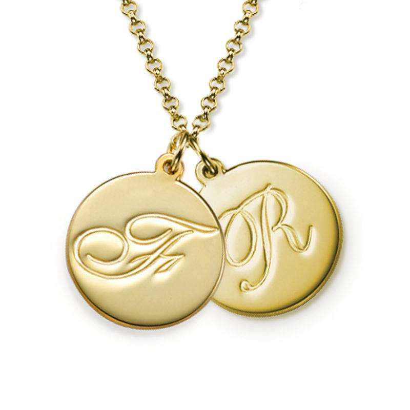 Gold Plated Initial Pendant with Script Font-4 product photo