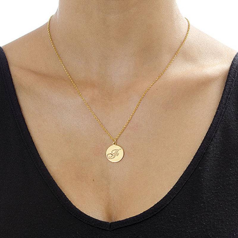 Gold Plated Initial Pendant with Script Font-2 product photo