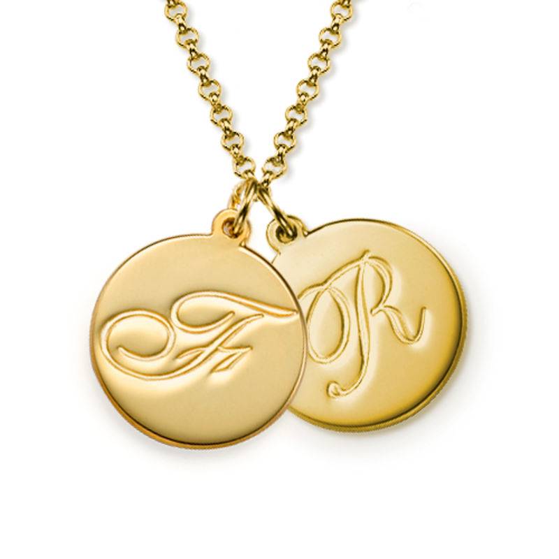 Initial Pendant with Script Font in 18ct Gold Vermeil-3 product photo