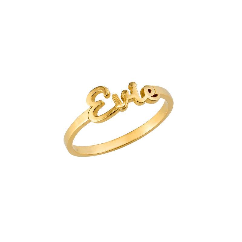Script Name Ring in 18ct Gold Vermeil-4 product photo