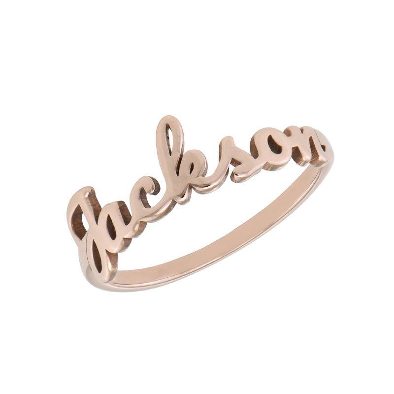 Script Name Ring in 18K Rose Gold Plating product photo